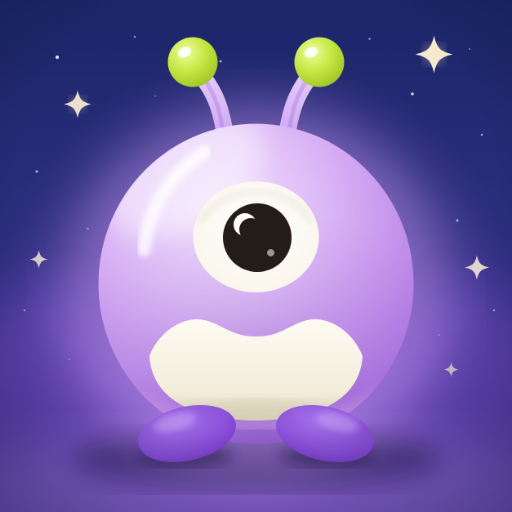Mibbie, the purple one-eyed mascot